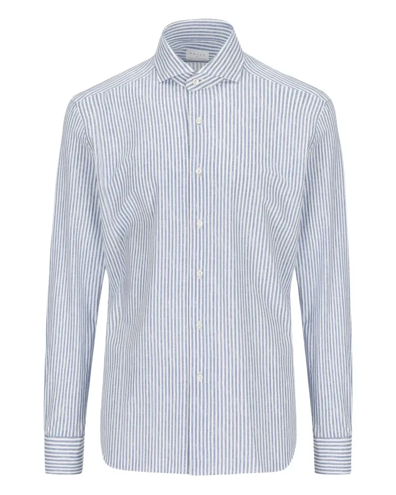 XACUS Gestreiftes Hemd aus Leinen - Blau Blau