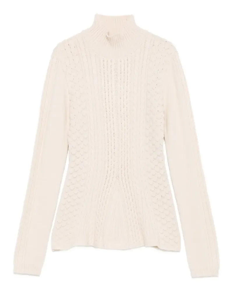 Twin-Set Rollkragenpullover mit Zopfmuster - Nude Nude