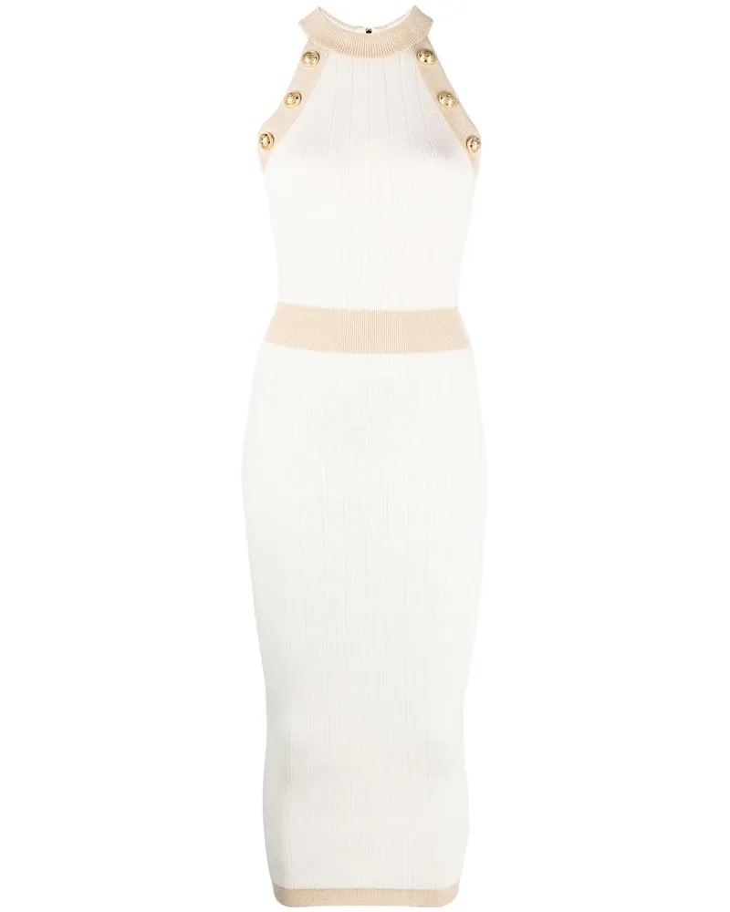 Balmain Strickkleid mit Knöpfen - Nude Nude