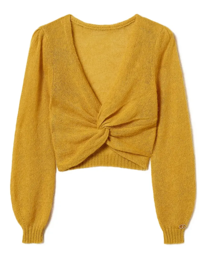 Twin-Set Pullover mit Twist-Detail - Gelb Gelb
