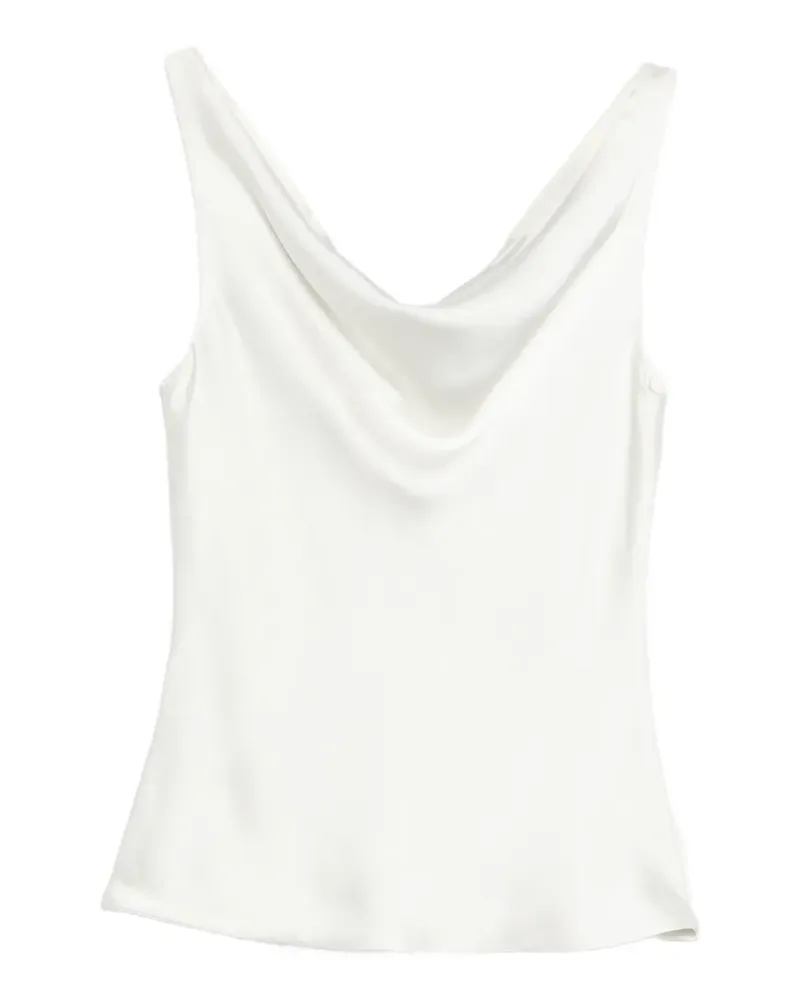 Norma Kamali Oberteil mit Wasserfallkragen - Weiß Weiß