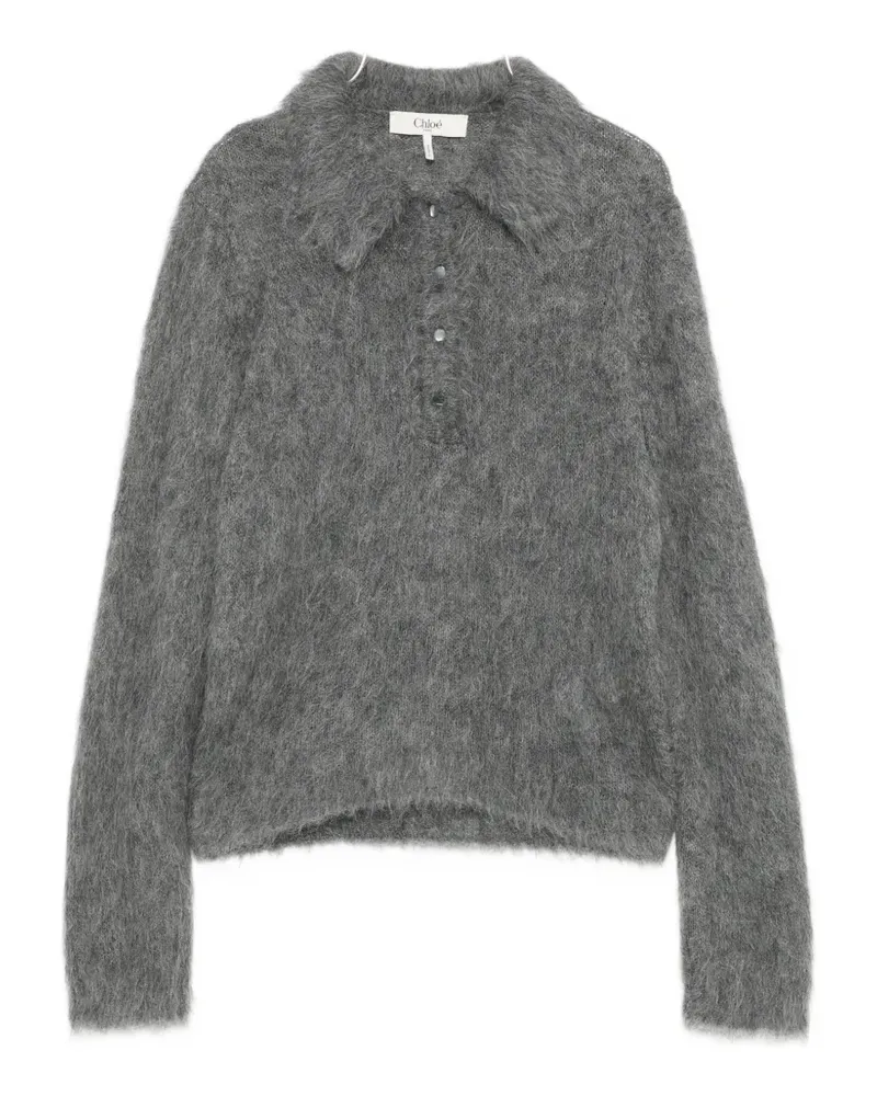 Chloé Gebürsteter Strickpullover - Grau Grau