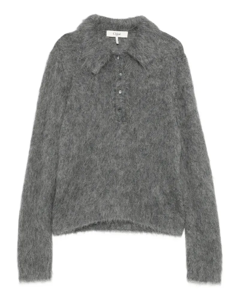 Chloé Gebürsteter Strickpullover - Grau Grau