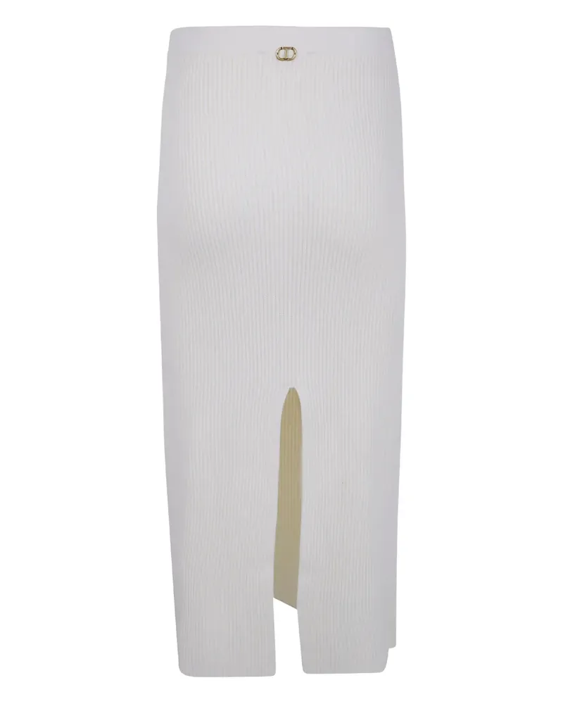 Twin-Set ribbed slit skirt - Weiß Weiß