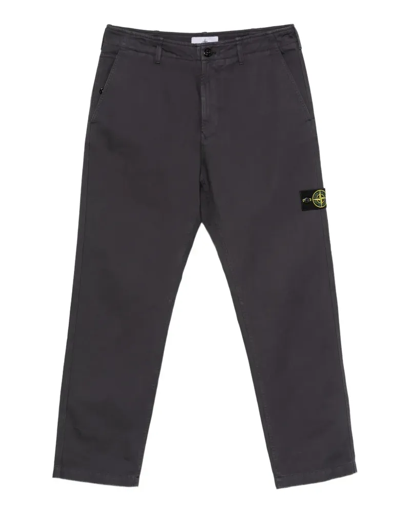 Stone Island Gerade Hose mit Logo-Patch - Grau Grau