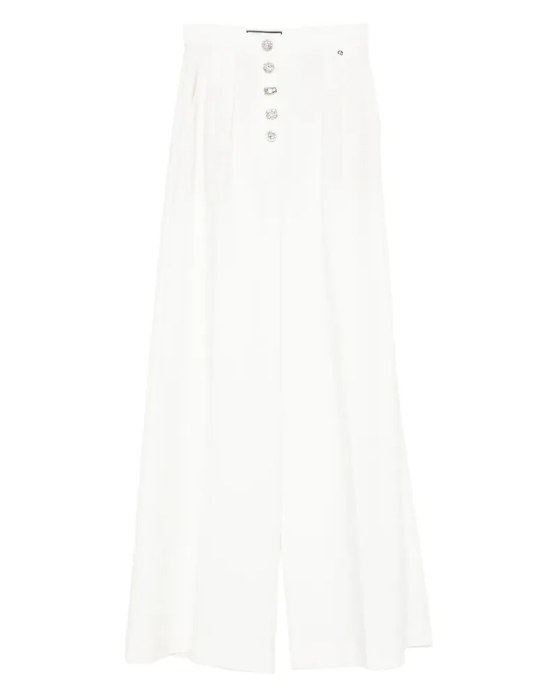 NISSA pleated embellished trousers - Weiß Weiß