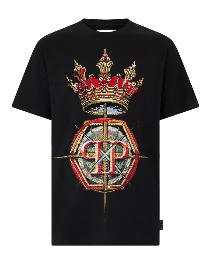 Philipp Plein T-Shirt mit Strass - Schwarz Schwarz