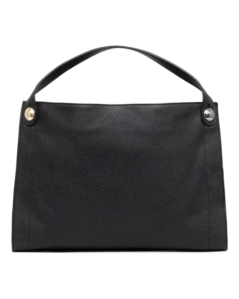 Twin-Set Tote Bag mit Logo-Prägung - Schwarz Schwarz