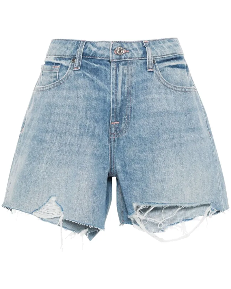 7 for all mankind Jeans-Shorts im Distressed-Look Blau