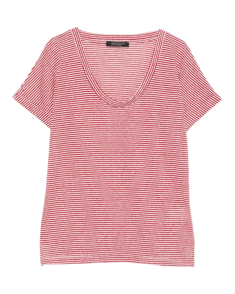 ARAGONA Gestreiftes T-Shirt - Rot Rot