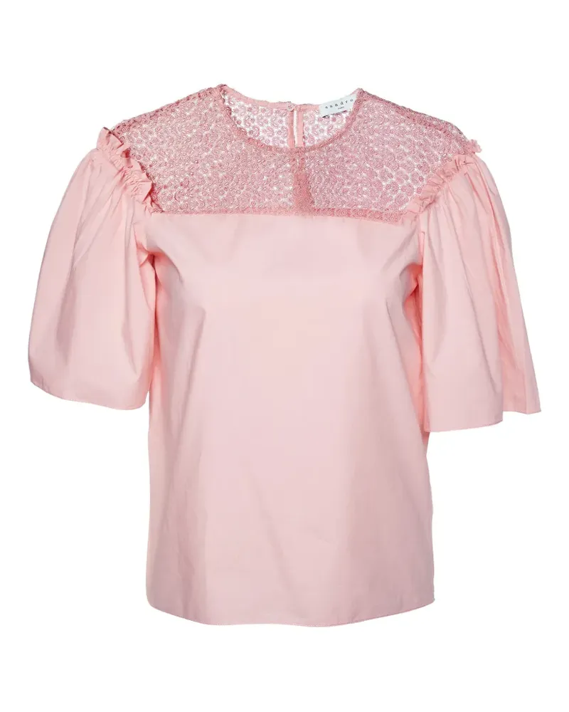 Sandro lace-trimmed blouse - Rosa Rosa