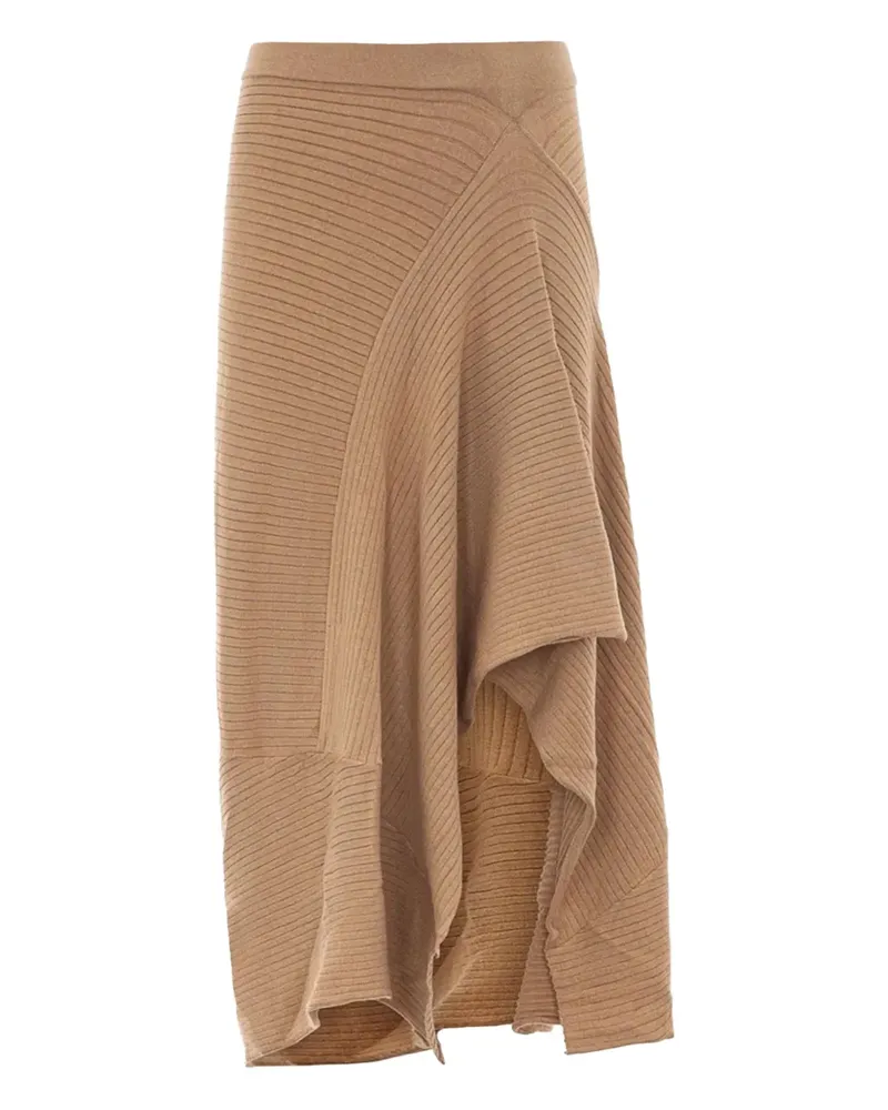 AKEP ruffled ribbed skirt - Nude Nude