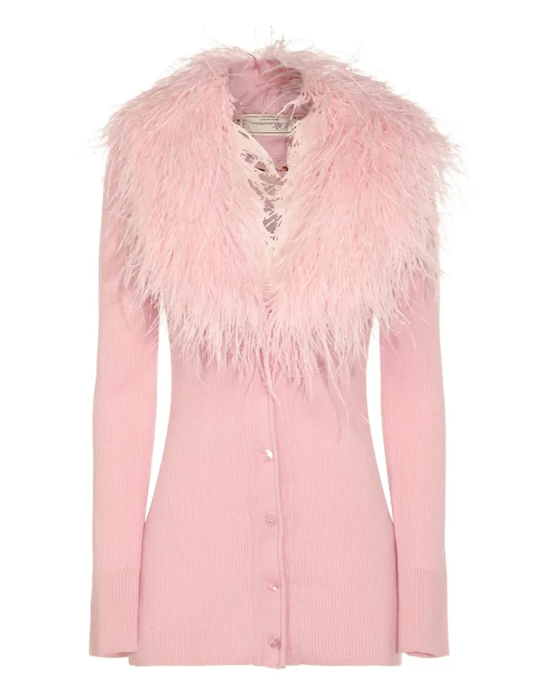 Blumarine Cardigan mit Federn - Rosa Rosa