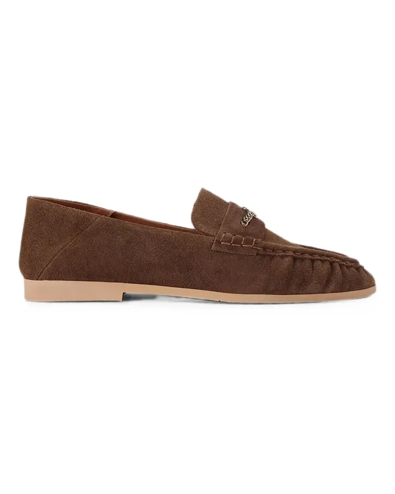 Kurt Geiger logo-plaque suede loafers - Braun Braun