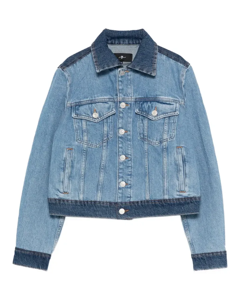7 for all mankind buttoned denim jacket - Blau Blau