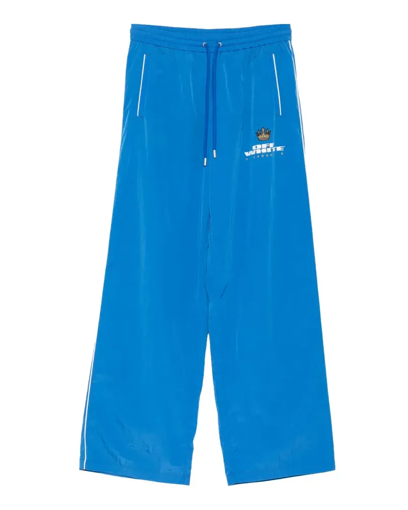 OFF-WHITE logo-printed track pants - Blau Blau