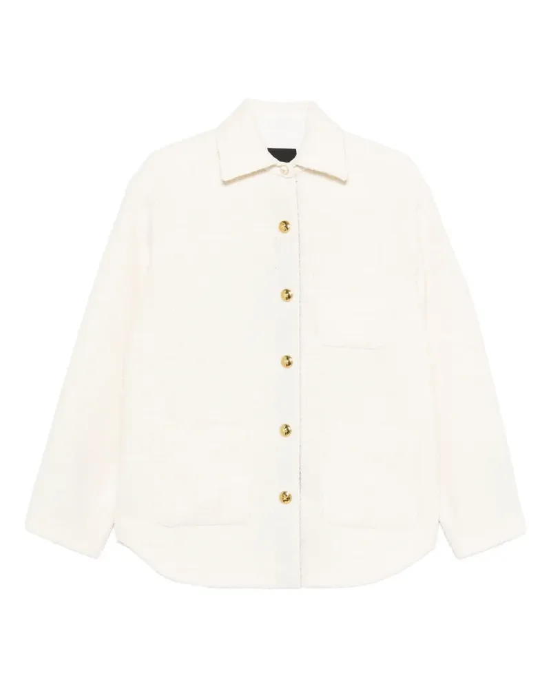 Pinko Strukturierte Jacke mit Knopfleiste - Weiß Weiß