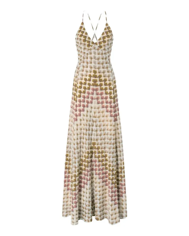 Missoni Zickzack-Strickkleid mit offenem Rücken - Nude Nude