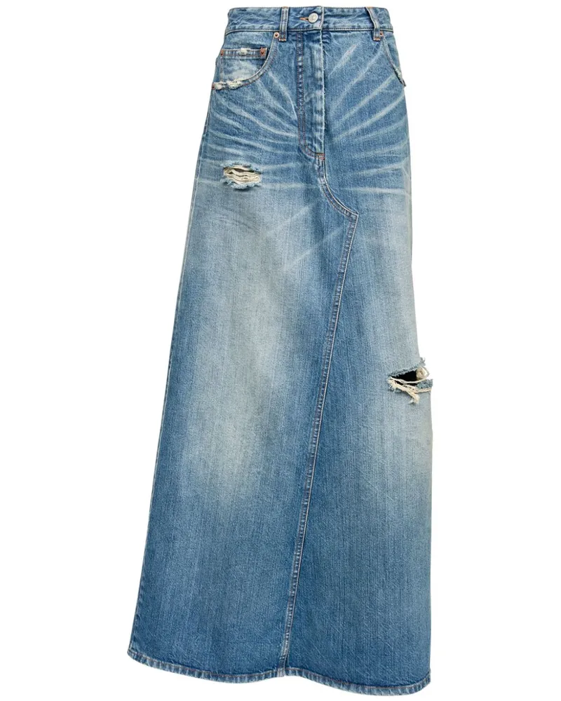 Maison Margiela Rock mit Logo-Patch - Blau Blau