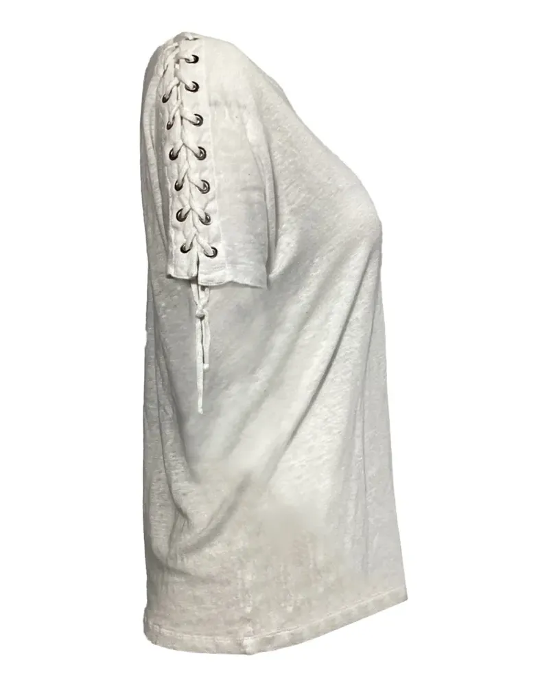 IRO lace-detail crew-neck T-shirt - Weiß Weiß