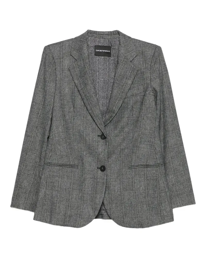 Emporio Armani Einreihiges Sakko mit Karomuster - Grau Grau