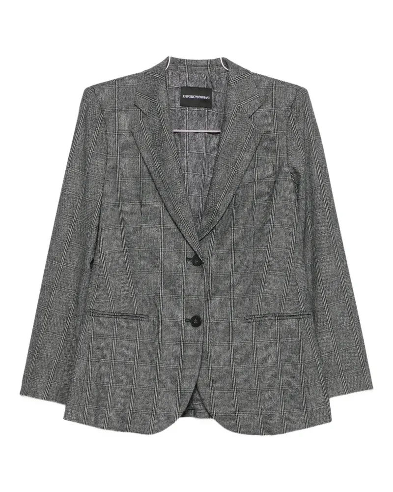 Emporio Armani Einreihiges Sakko mit Karomuster - Grau Grau