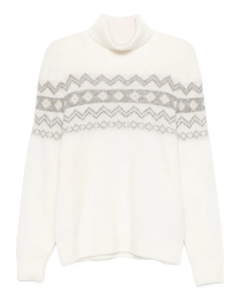 Eleventy Jacquard-Pullover mit Rollkragen - Nude Nude