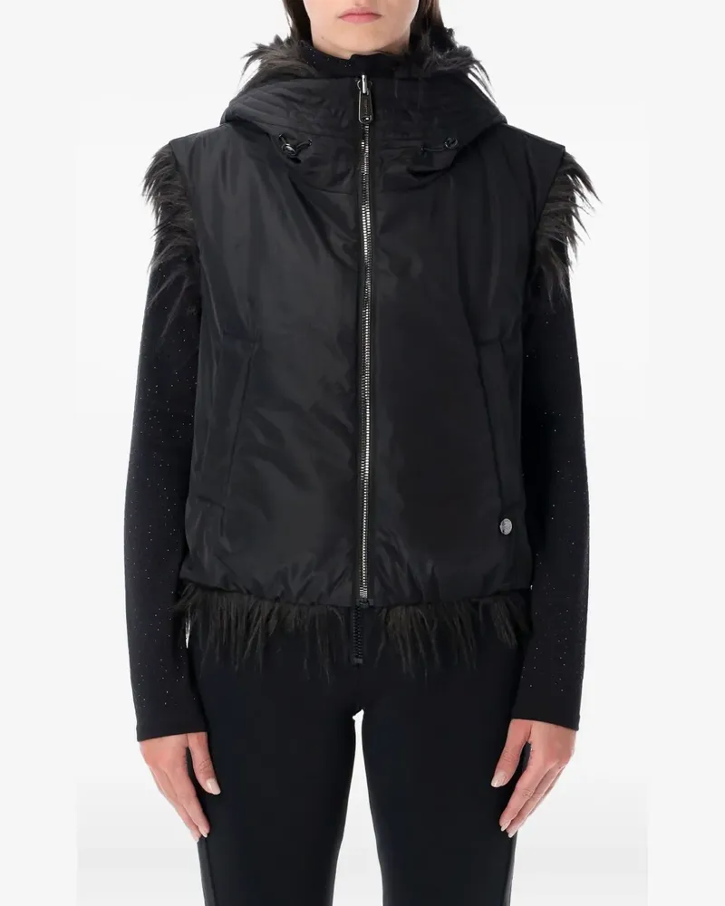 GOLDBERGH faux-fur hooded gilet - Schwarz Schwarz
