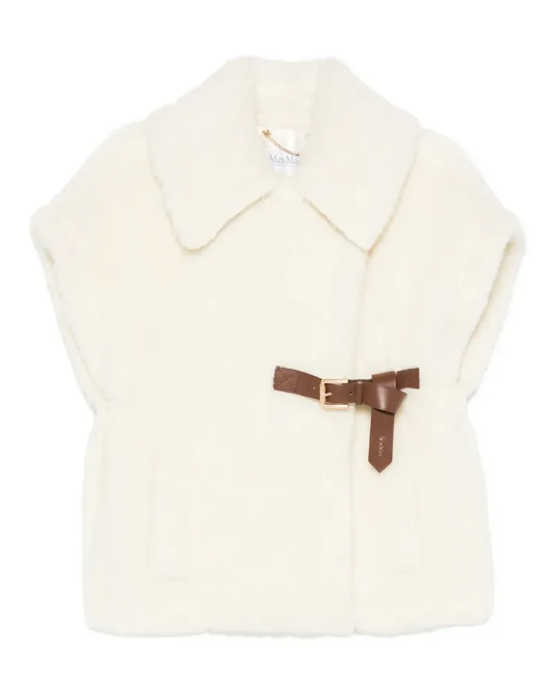 Max Mara Cape aus Alpaka und Wolle - Optical White - Weiß Weiß