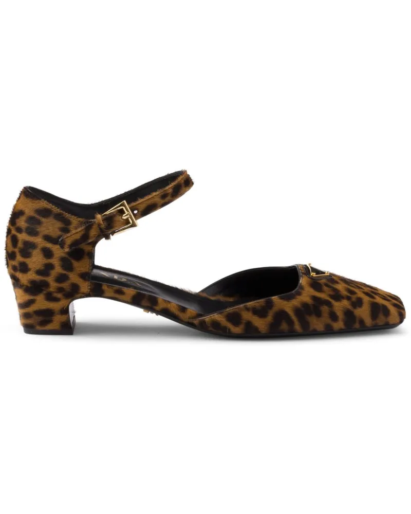 Prada Pumps mit Leoparden-Print 35mm - Braun Braun