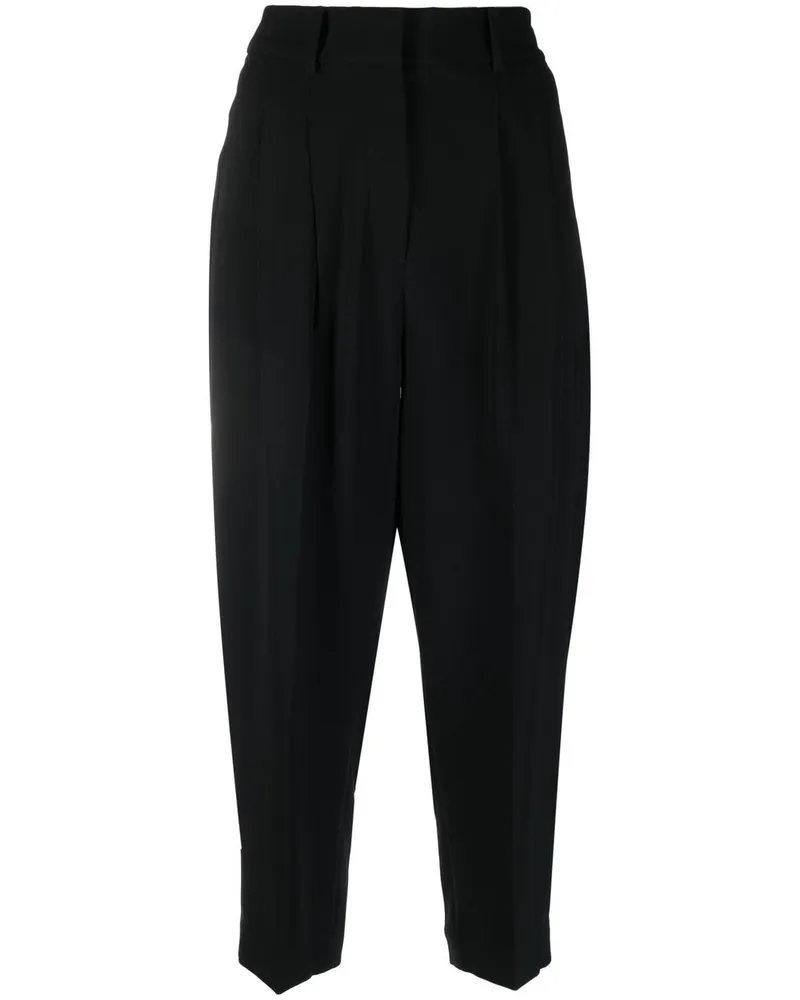Michael Kors Cropped-Hose mit hohem Bund - Schwarz Schwarz