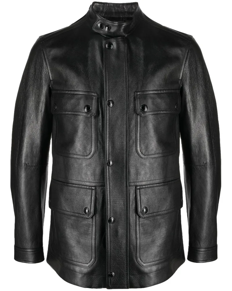 Tom Ford Lederjacke mit Reißverschluss - Schwarz Schwarz