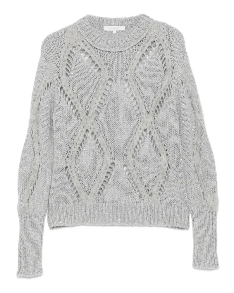 Antonelli Firenze Paillettenverzierter Pullover mit Rautenmuster - Grau Grau