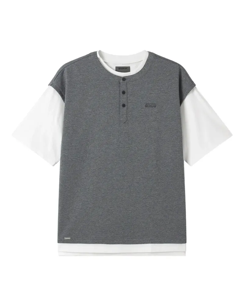 Musium Div. T-Shirt im Layering-Look - Grau Grau