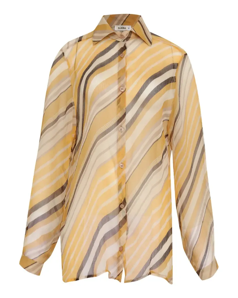 Amir Slama Gestreiftes Hemd - Gelb Gelb