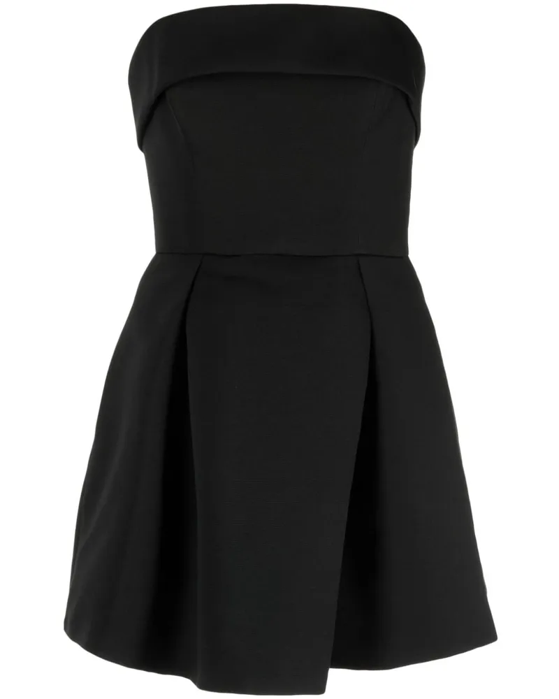 Amsale Plissiertes Minikleid - Schwarz Schwarz
