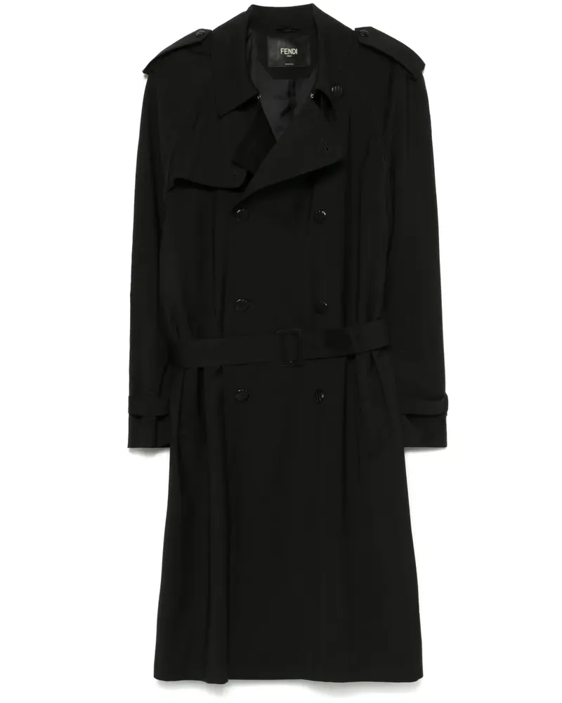 Fendi Trenchcoat mit Gürtel - Schwarz Schwarz
