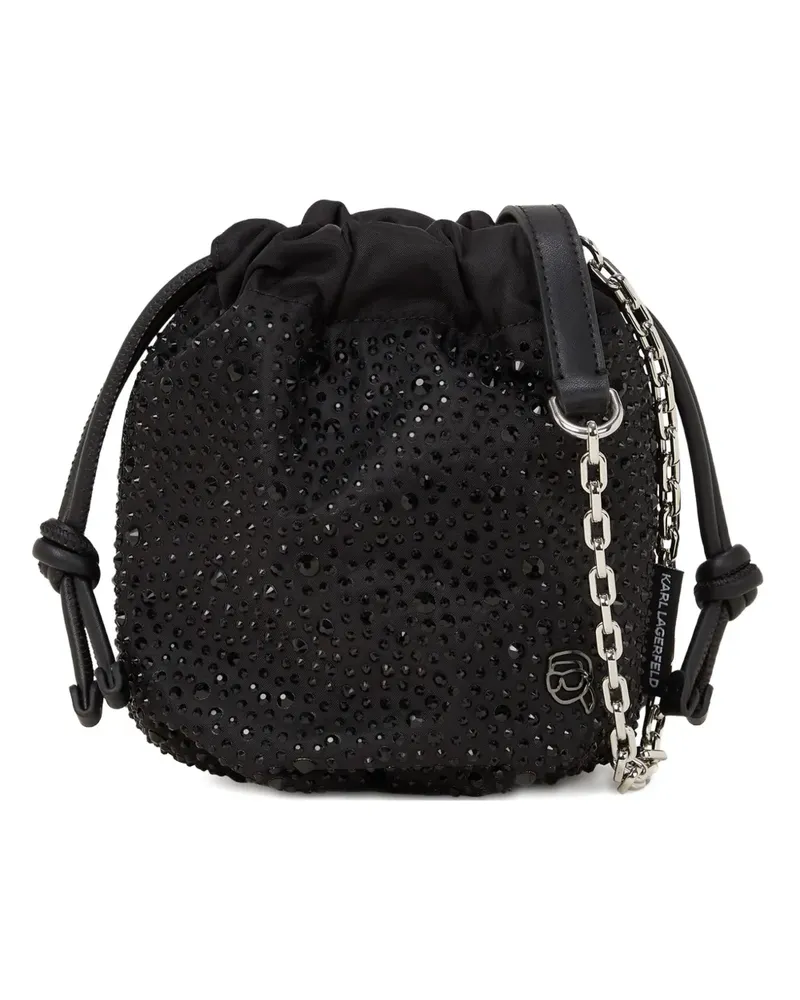 Karl Lagerfeld Kleine Ikon Beuteltasche mit Strass - Schwarz Schwarz