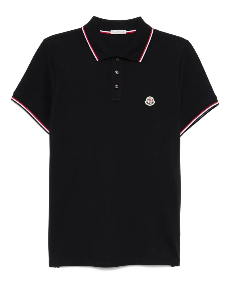 Moncler Poloshirt mit Logo-Patch - Blau Blau