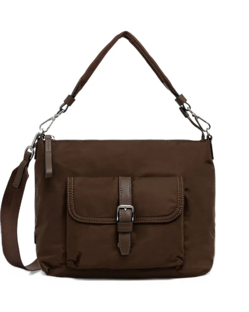 Marc O'Polo Caren buckle-detail clutch bag - Braun Braun