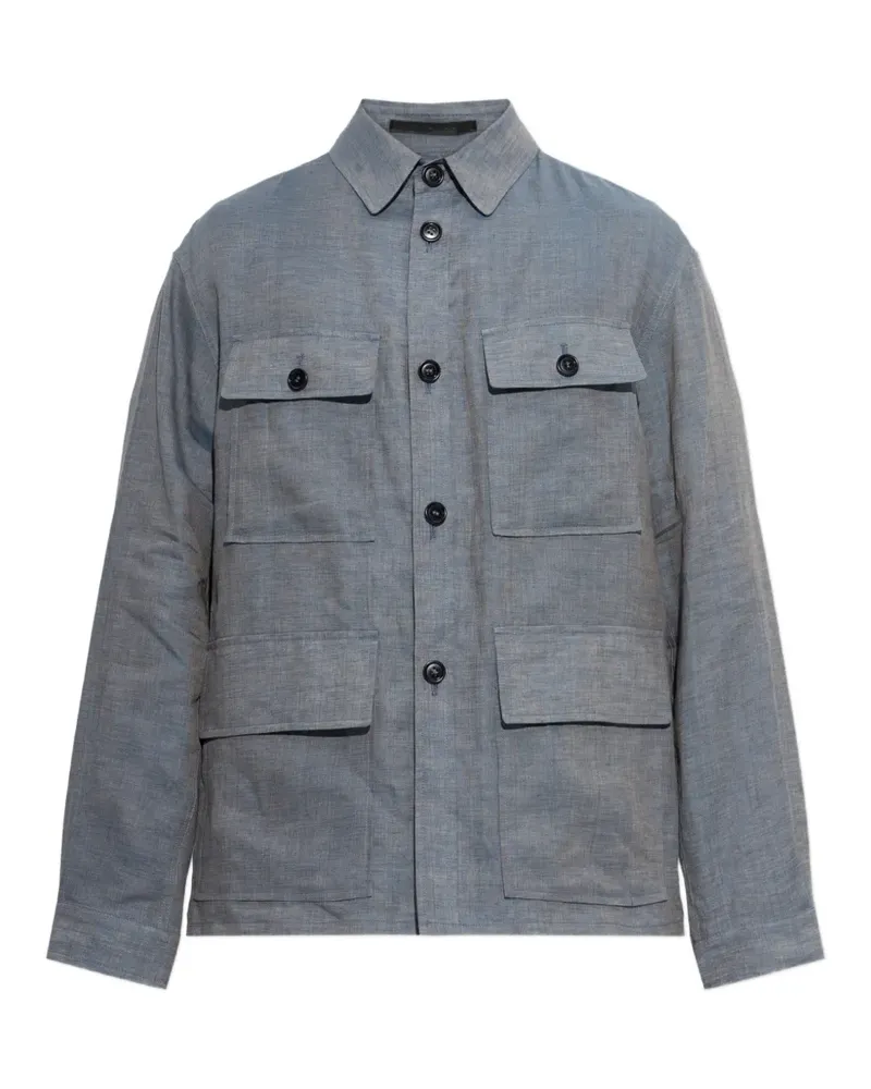 Giorgio Armani Hemdjacke mit Taschen - Blau Blau