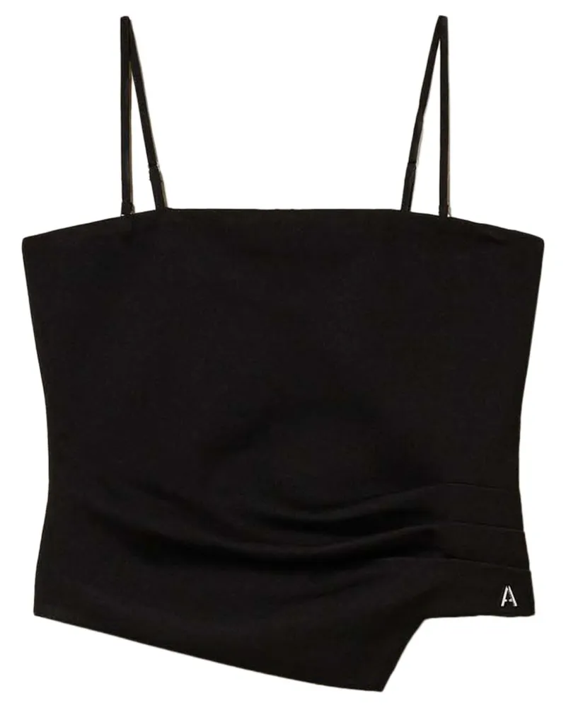 Twin-Set Drapiertes Top - Schwarz Schwarz