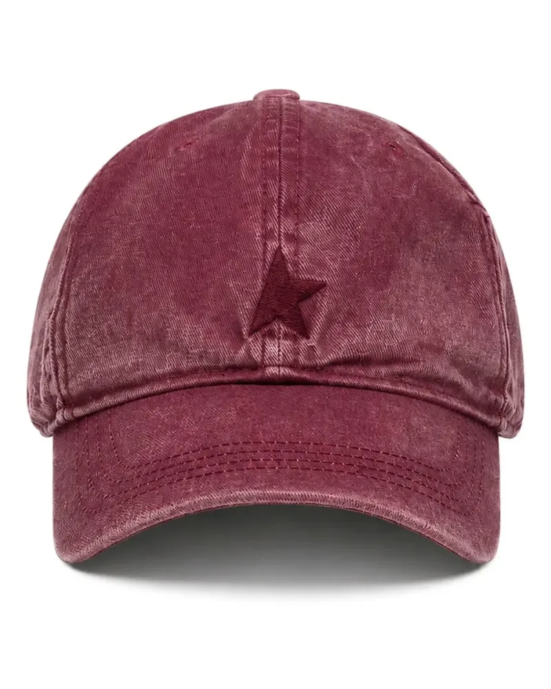 Golden Goose Baseballkappe in Bordeauxrot mit farblich abgestimmter Stern-Stickerei Rot