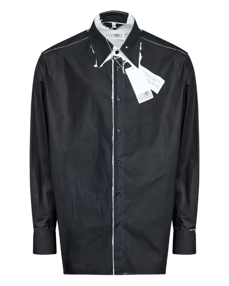 Maison Margiela Hemd mit Kontrastnähten - Schwarz Schwarz