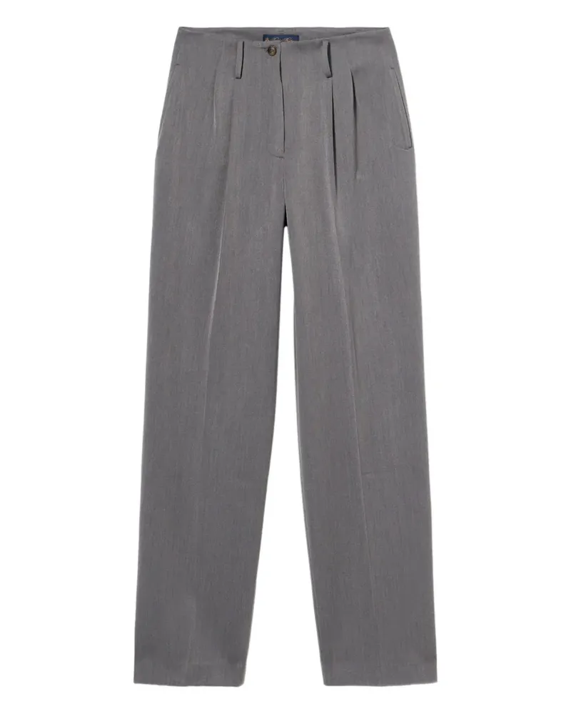 Brooks Brothers Weite Bundfaltenhose - Grau Grau