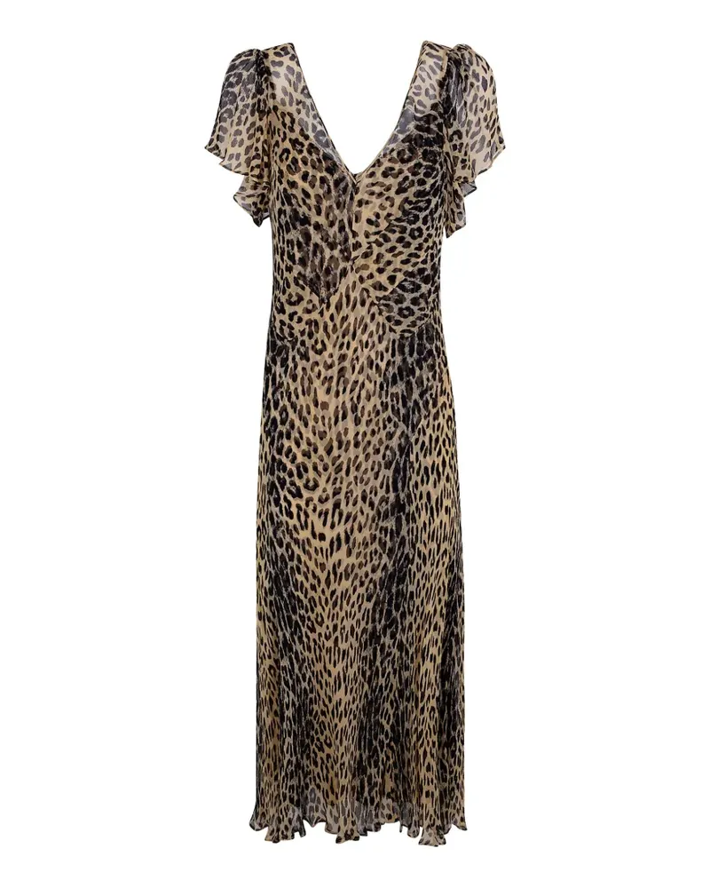 RIXO Nina leopard-print maxi dress - Nude Nude