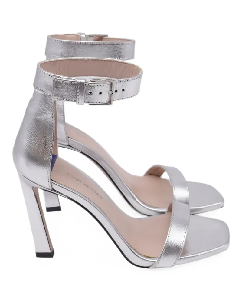 Stuart Weitzman Square Nudist Sandalen - Silber Silber