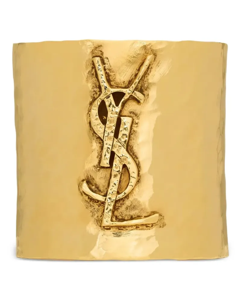 Saint Laurent Gehämmerte Armspange mit Cassandre-Logo - Metallic Metallic