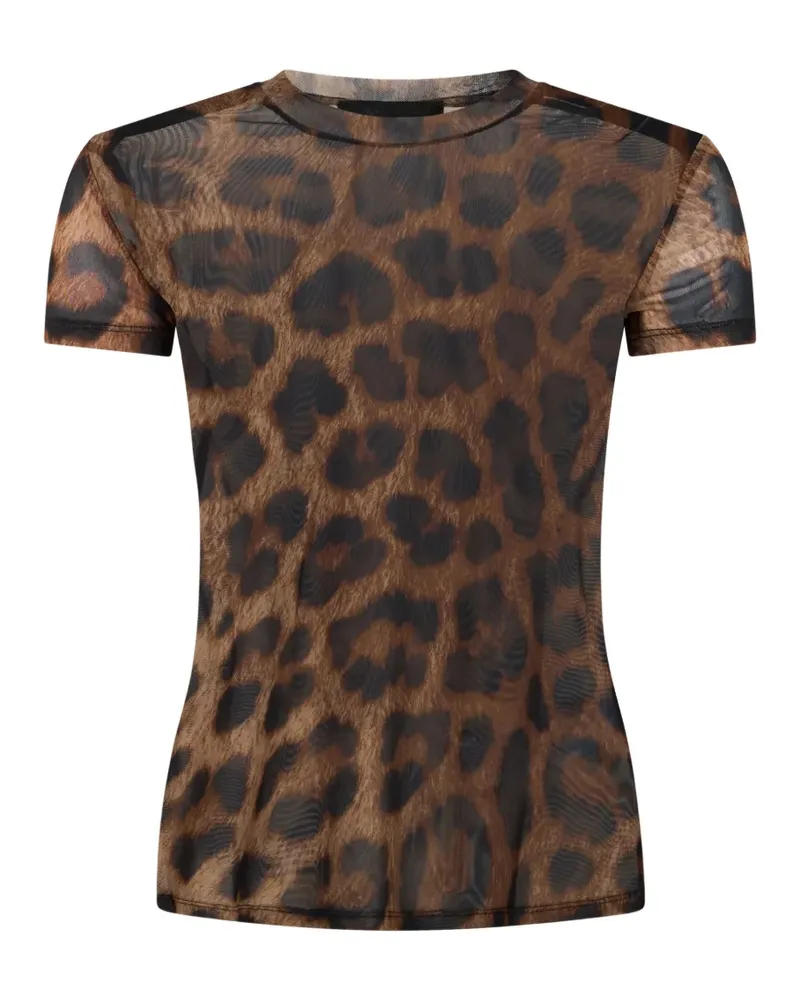 Philipp Plein T-Shirt mit Leopardenprint - Braun Braun