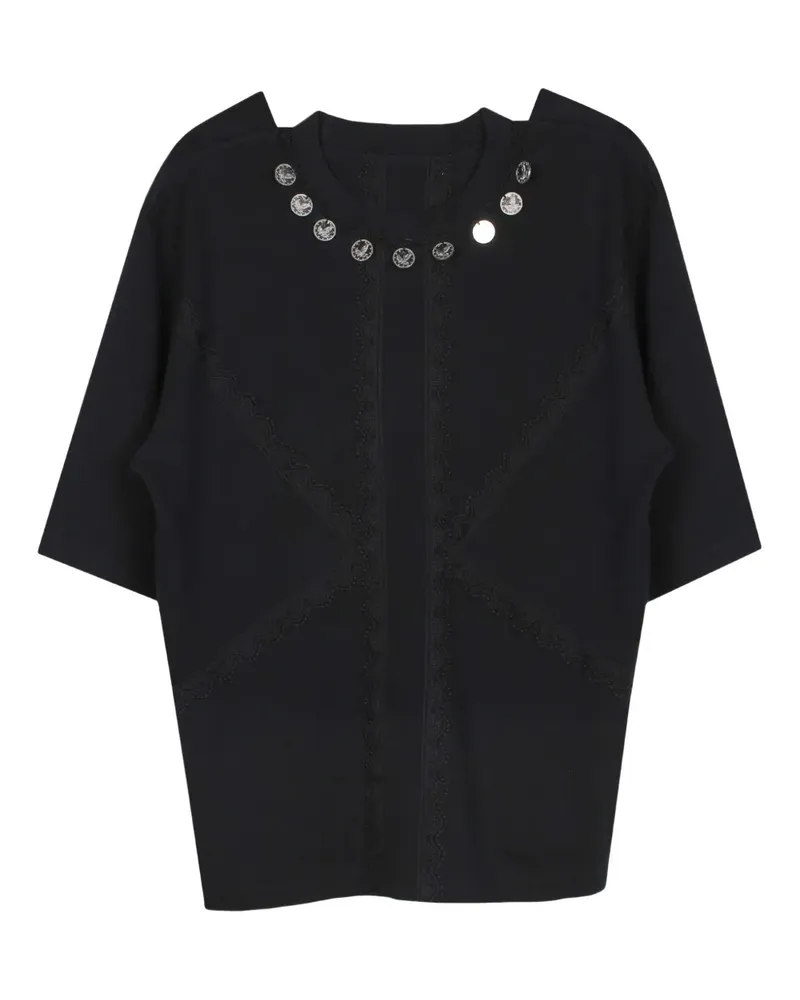 Youths In Balaclava T-Shirt mit Münzbesatz - Schwarz Schwarz